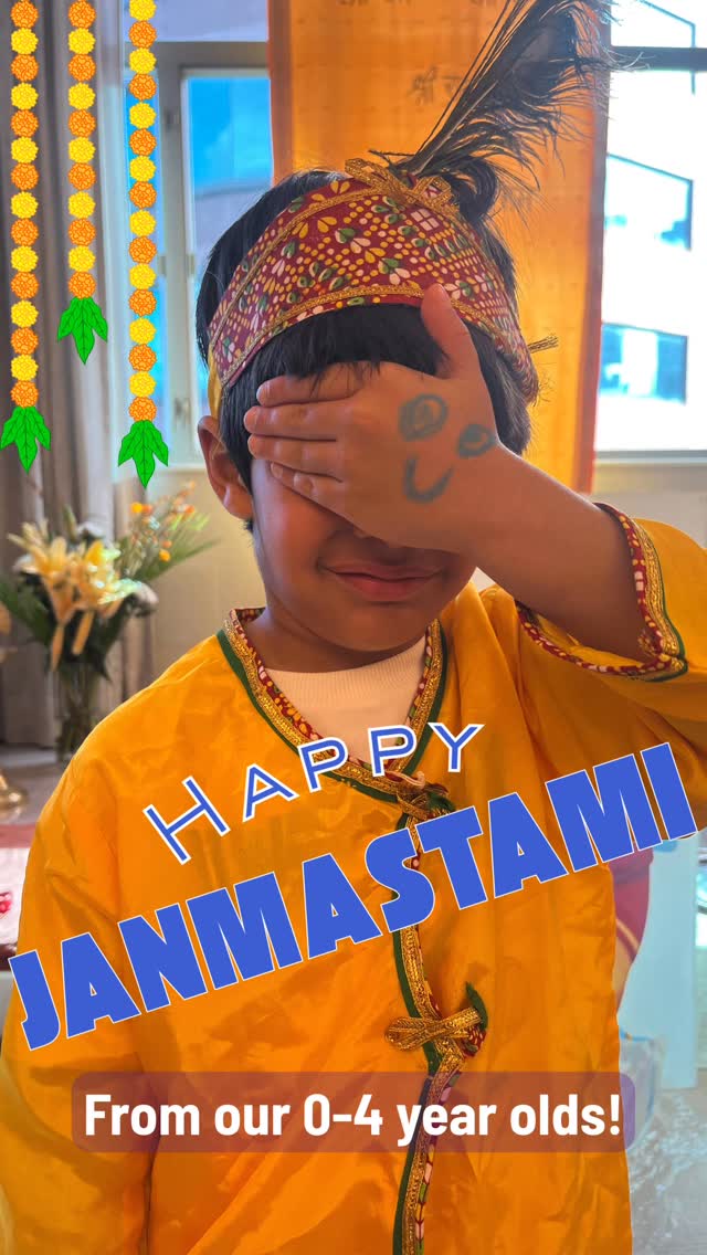 Happy Janmastami! Our under 4 age group loves learning mostttt about Krishna amongst all different God forms! Join a parent-child class to strengthen the cultural, spiritual and emotional bond now, msg us on +85267922844! 🤩