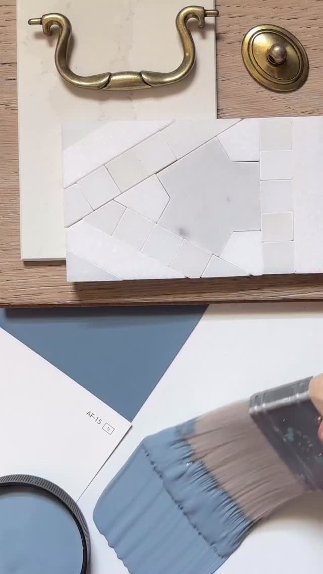 My pick for a blue kitchen cabinet color?
@benjaminmoore Philipsburg Blue HC-159 - a soft mid tone muted blue with a gray undertone that won’t feel too heavy even which is why I love I in small spaces.  TIP:  It also makes a great bathroom vanity color! 
I love Philipsburg Blue paired with woods like oak, maple, or walnut either in flooring or an island, classic white marble mosaic backsplash, brass accents, and white solid surface cabinets.
For walls, try Benjamin Moore Paper White or Steam.  On trim, a crisp while like Benjamin Moore Chantilly Lace adds clean contrast.
How would I style Philipsburg Blue on kitchen cabinets?
Comment KITCHEN and I will DM you a link to my free design board with curated tile, fixtures, lighting and more - all with easy to shop links from your favorite home decor brands.
For more paint color reels or design boards don’t forget to follow, like and save your favorites. New reels are posted weekly.
#interiordesign #paintcolorconsultant #benjaminmoore #paintcolors #paintcolor #paintcolorinspiration #homedecor #interiorpaint #designinspiration