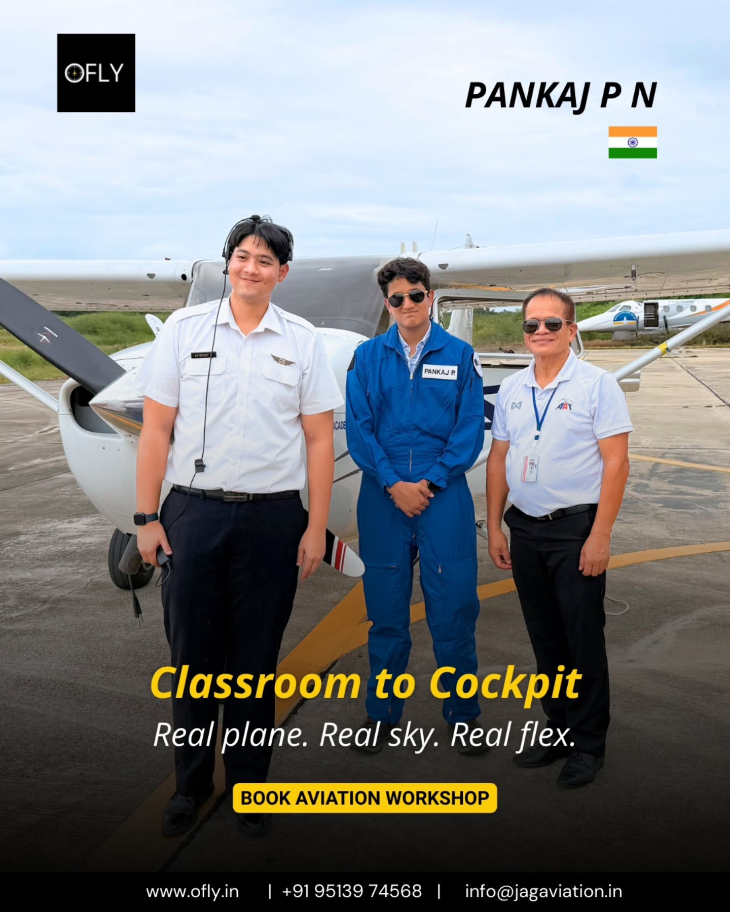 From cockpit experiences to global exposure, the sky was just the beginning for a 10th Grade Student .
We are Empowering youth through STEM and the skies!
Join our immersive Aviation Workshop, gain real flight experience and valuable aviation knowledge.
✅ Flight science
✅ Real flight training
✅ Safe & personalized
✅ Meet industry experts
🛩️Register NOW - www.ofly.in
Aviation Workshop🚀
15th-17th September 2025
Kingdom of Thailand
.
Register at ofly.in
#Aviationworkshop #Studentworkshop #internationalexposure #ofly #flying