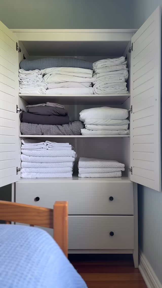 Not enough storage?
Why is it that no matter how much closet space we have it’s never enough?
That’s why last year I bought this solid wood armoire.  What do I think of it a year later?  Keep scrolling to find out!
It’s solid wood, which helps it feel sturdy and look more expensive than it is.  We live in a humid environment so particle board or pressed wood often swells.  After a year, this armoire looks just like the day we bought it. 
Versatile storage!  The shelves are adjustable and there’s hardware for a rod if you want to hang clothes.  BONUS:  The drawers are sturdy enough to hold my large weighted blanket without buckling.
Love the color.  It’s a warm off white with a hint of gray, very similar to Benjamin Moore Cloud White, perfect for coastal spaces and a great choice if you’re looking for a piece that’s not bright (cool) white.
CONS?: Putting it together was a bit of a chore (I passed it off to hubby) and one of the doors is just the slightest bit out of level.
How would I rate it?  8/10 and I would definitely buy it again. 
Want this armoire for your home?  Comment SHOP for the link and check your DM’s!
#homedecor #furniture #coastaldecor #coastalhomedecor #onlineshopping #shoponline