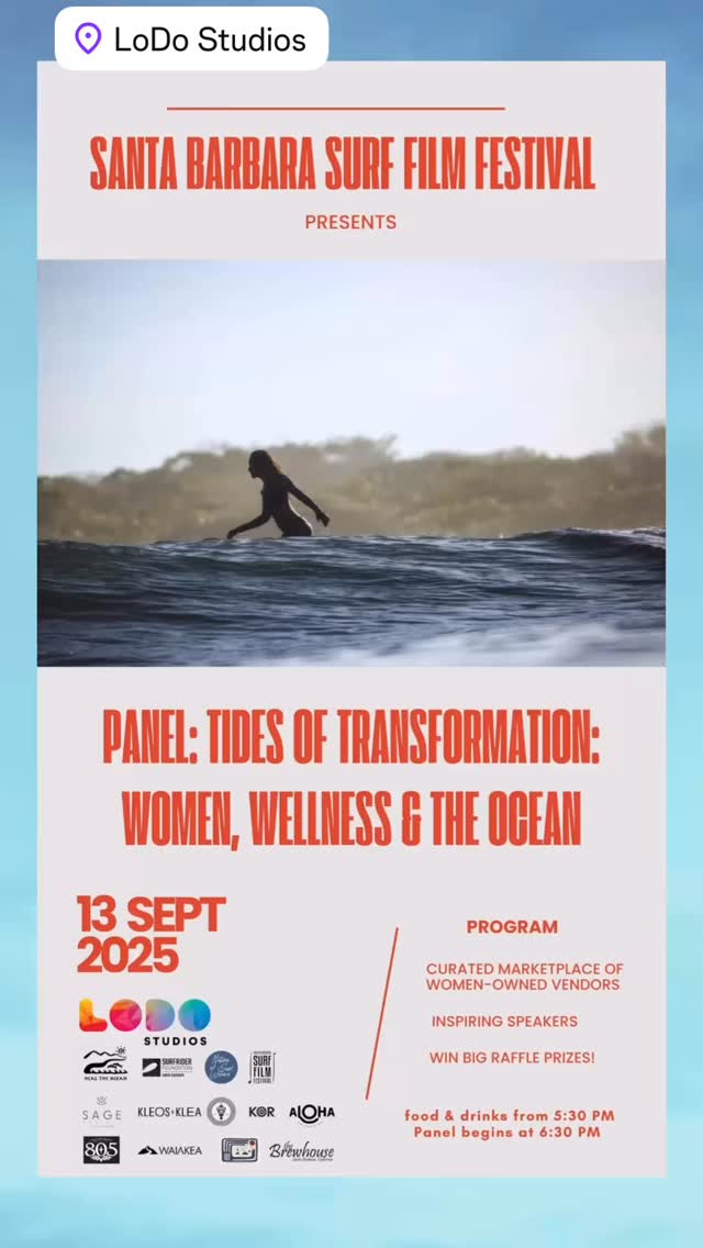 Sept. 13 at LoDo studios will feature female entrepreneurs showcasing products made by women in symbiosis with nature.
✨Our main event is a powerful panel that creates space for meaningful conversations around ocean pollution, body image, confidence, and the vital connection between body and mind. ✨
Featured Speakers:
Dana Bisenius: Founder of Mondo Marys Women Surf Community @dkbisenius
Rachele Moskowitz, LMFT: Somatic Therapist @rachelesmile
Dr. Kate Tenney: Naturopathic Doctor @drkate.health
Heather Hudson: Filmmaker & Spokesperson for Heal the Ocean @graciegirlsurfproductions
Natasha Caleel, Sage Society: Personal Trainer & Owner of a Premier Women Focused Studio in Santa Barbara & Ventura @fitmamasb
SPONSORS:
Sage Society, Kleos + Klea, Aloha, Santa Barbara Life & Style Magazine , Kor , Montecito Gourmet, 805 Beer, Sea Creatures Wine, Waiakea,Rodeo Riviera
Dm us to learn more and get ticket link! #sbsff #sbsff2025 #hormonehealth #menopause #perimenopausehealth