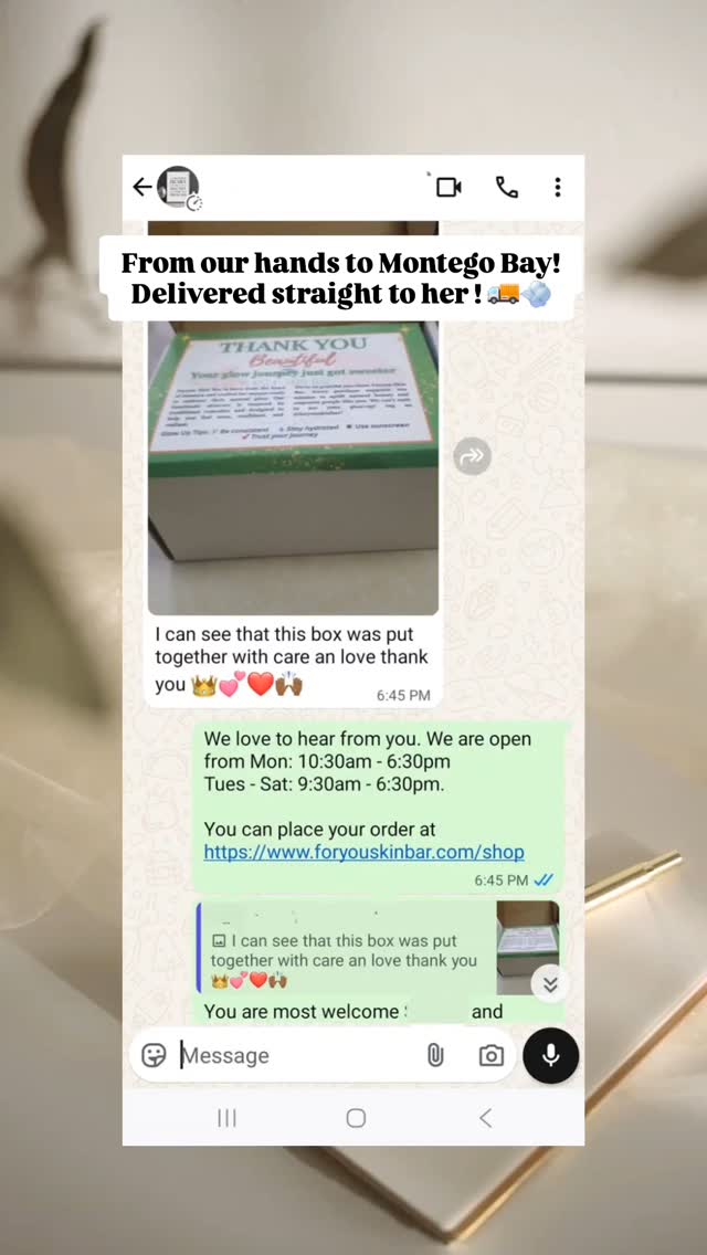 Ladies, imagine this 👇🏽
You’ve been struggling with stubborn acne spots and hyperpigmentation for way too long.
You finally find the products that work—and guess what? Whether you’re in Montego Bay or overseas, your delivery is guaranteed 📦🙌🏽
Our beautiful customer just received hers through Knutsford Express, and you can too. No delays, no worries—just results you can see and feel 💕
It’s your time to glow.
Tap the link in bio and place your order today!
#clearskinjourney #hyperpigmentationcare #acnespotsolution #skinconfidence #glowupja #knutsfordexpress #montegobayskincare #jamaicabeauty #skincarethatworks #guaranteeddelivery #foryouskinbar