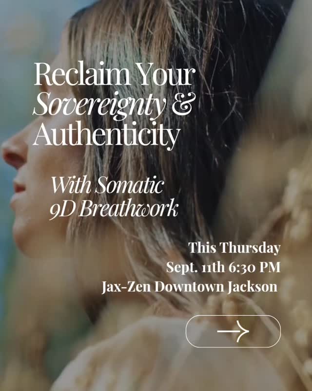 If you’ve been feeling out of alignment, holding emotional weight, doubting your next steps, or wearing masks just to get through the day, it’s time to come home to your truth.
✨ The Sovereign Breath: A Journey to Authenticity ✨
This immersive hybrid (activate and down regulate) 9D Breathwork experience is designed to help you release outdated emotional patterns, reconnect with your intuition, and reclaim your clarity, courage, and confidence.
We’re not chasing trends—we’re clearing space for real transformation.
Join us and step into the next level of emotional freedom, inner power, and embodied authenticity.
📍 Jax-Zen Healing Arts Center
🗓 Thursday, September 11th
⏰️ 6:30–8:30 PM
💲 $55 Wellness Investment
💻 www.mb3.life/events
Come feel what alignment truly feels like—this is breathwork for your soul.
🫁 1:1 + group sessions available
📲 DM with questions or sliding scale needs
#SomaticHealing #Breathwork #AuthenticSelf #EmotionalRelease #SovereignBreath #NervousSystemHealing #JacksonMS #BreathworkJourney #mindbodyspirit #SomaticTherapy #InnerPeace #TraumaInformedHealing #HealingThroughConnection #ComeAsYouAre #CommunityHealing #ReturnToWholeness