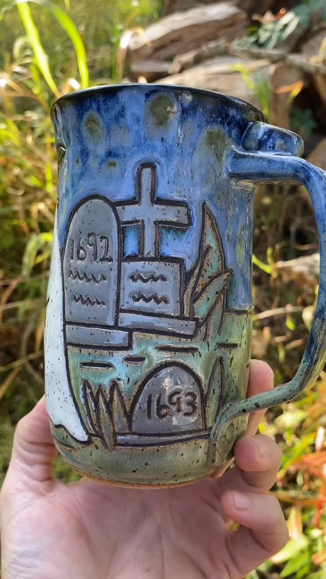 To me, the trick-or-treaters are one of the most magical things about Halloween. I’ll never forget the excitement as a kid when it was finally time to get on my costume 🧙 and as an adult, I love seeing all of the little ones all dressed up. #halloweenmug #halloweenmugs #halloweencollection #mugcollection #mugcollector #appalachianartist #handmadepottery #madeinwv #stonewaremugs #handmadepotterymugs #witch #witchy