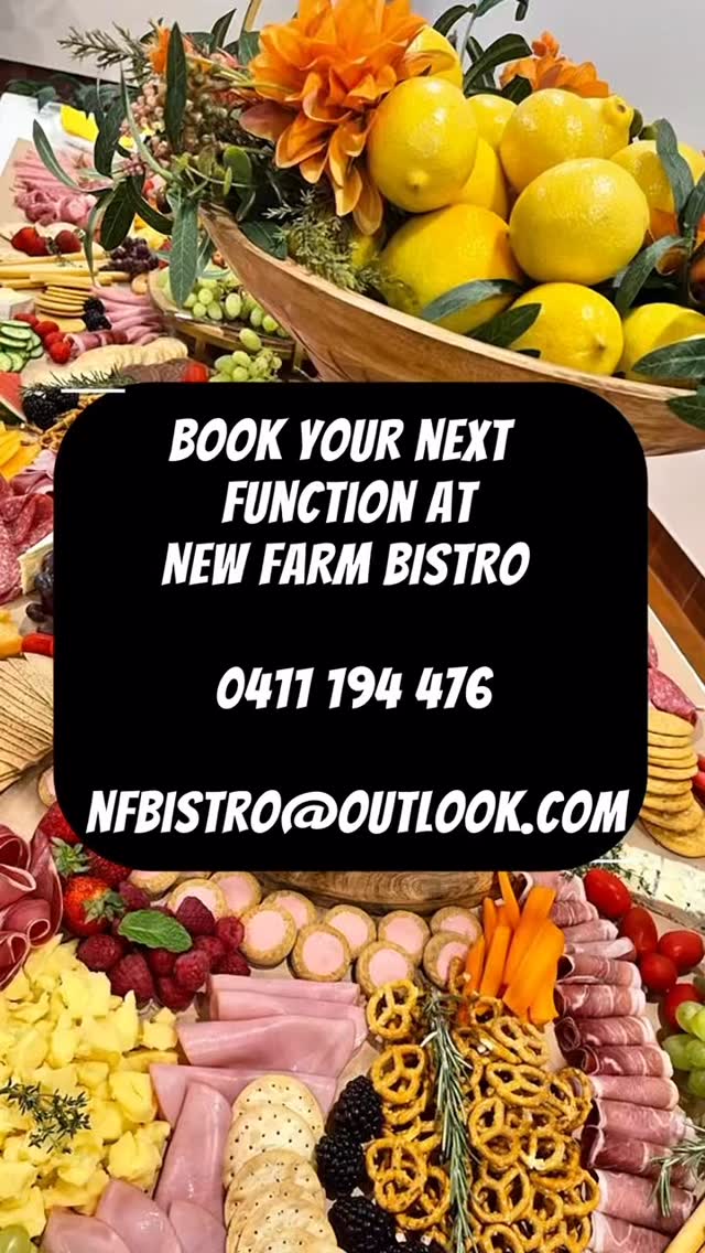 🎉 Celebrate with us!
From birthdays and weddings to Christmas parties and work events, we’ve got you covered.
🍽️ Delicious menus
🍷 Drinks & cocktails
✨ Private space, exclusive to you and your friends
Call or email us to book your next function today!
0411 194 476
nfbistro@outlook.com
#NewFarmBistro #newfarm #brisbanefood #events #BrisbaneEvents #CelebrateWithUs