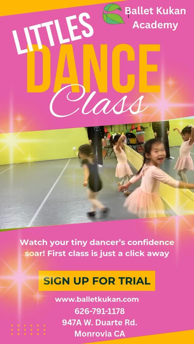 Give your child a fun way to be creative and learn dance! Sign up for our trial class today🩰💚 twirls, jumps, and smiles guaranteed! Limited spots available ✨
📍947A W. Duarte Rd. Monrovia CA
#monroviadance #balletkukan #kidsdanceclass #toddleractivities #toddlerclass #monroviaevents #danceforkids #classesforkids #dance #danceclass