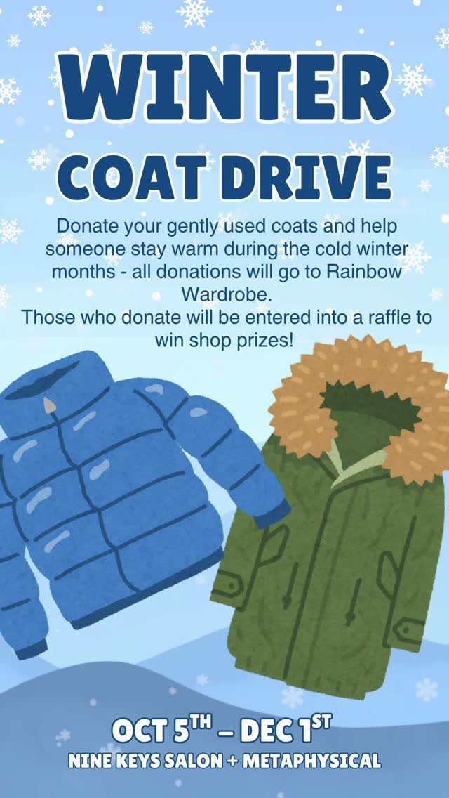 The Winter Coat Drive is coming up!! We will have a clothing bin near the front desk - anybody wanting to enter the raffle can drop off a coat (or any clothing for that matter) and write their name down on a piece of paper to win excellent prizes!! You must donate to enter the raffle, but you don’t have to enter the raffle if you’re not interested.
Other clothing items will be accepted - items of particular interest in the wardrobe:
Plus Sized Clothing
Shoes in Good Condition (especially sneakers and women’s larger sizes 12-14)
Accessories (jewelry, handbags, hats, belts, ties, etc)
Personal Care Items (deodorant, shampoo, body wash, lotion, toothpaste, etc)
New Masc and Femme underwear
Thank you all for continuing to help us help the community - I’m really excited about this!! ❤️