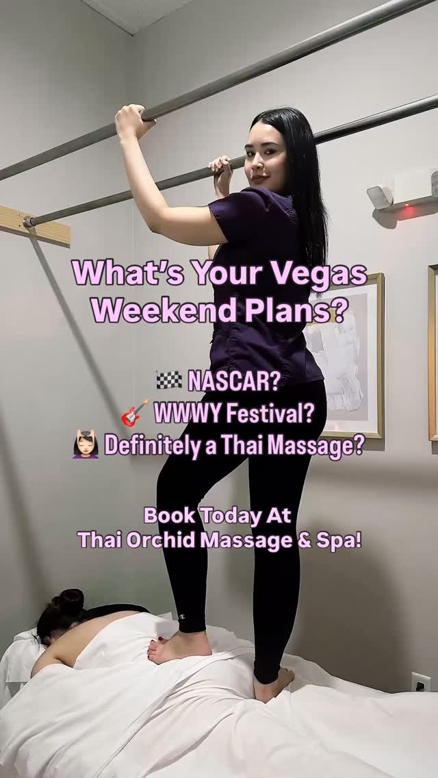 Whats your Vegas weekend plans?
๐ NASCAR Race?
๐ธ When We Were Young Festival?
๐๐ปโโ๏ธ Definitely a Thai Massage?
Come see us at Thai Orchid Massage & Spa in Las Vegas!
BOOK TODAY โจ
(725) 259-6295
www.ThaiOrchidMassageSpa.com
๐ซ Walk-Ins & Appointments Welcome
๐ 8414 Farm Road Suite 140
Las Vegas, NV 89131
๐ธ๐ธ๐ธ๐ธ๐ธ๐ธ๐ธ๐ธ๐ธ๐ธ
#VegasWeekend #LasVegasWeekend #VegasTrip #VegasRecovery #ThaiMassage #MassageTherapy #LasVegasMotorSpeedway #LasVegasSpa #NASCARWeekend #LVMS #WhenWeWereYoung #WWWYFest #VegasHotels #lasvegasfestivalgrounds #VegasReady #LasVegasStrip #VegasRelaxation #VegasTips #VegasStrong #MassageTime #TreatYourself #MusicFestival #LasVegasMotorSpeedway #VegasTravel #DeepTissue #StressRelief #VegasLocal #Wellness #ThaiSpa #BookNow