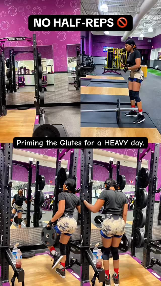 Came to the gym to work, not to play. That landmine squat to overhead press is a killer for the quads and glutes, and those weighted clamshells are the perfect finisher to fry the hips! Save this for your next leg day if you’re serious about gains. 💪🏽😤 What’s your favorite glute activation exercise? 👇🏽 #LegDay #gymgirl #GymMotivation #womenwholift #gains