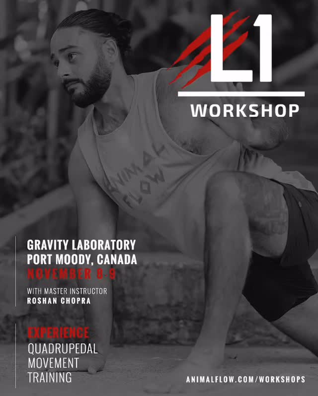 We’re thrilled to announce two incredible Animal Flow opportunities happening right here at Gravity Laboratory this November — both led by Master Instructors at the very top of the global movement community.
1. Level 1 Workshop with Master Instructor Rosh
📅 Saturday & Sunday, November 8–9
🕙 10:00 AM – 4:30 PM each day
This is an extraordinary opportunity for anyone curious about the benefits of movement training — from improving strength, mobility, and coordination to unlocking creative flow and body awareness.
Whether you’re new to Animal Flow or looking to deepen your practice, this is a rare chance to learn directly from one of the best.
Learn more and register: https://animalflow.com/event/l1-portmoody-nov-2025/
Use code: GRAVITYFLOW at checkout
2. Live-Stream Flow Coaching with Eve
📅 Tuesday, November 18
🕖 7:00–8:00 AM (livestream)
Start your morning moving with Eve Kabanova, global Master Instructor and movement phenom. You can join from home or at Gravity.
In movement terms, this is like having Adele or Taylor Swift sing at your wedding — a world-class experience you won’t want to miss.
Eve will curate a beginner-to-intermediate level flow so this is recommended for those that have completed their L1 OR have been engaged in at least 12 classes with us.
Check out Eve’s artistry:
Instagram – @evgenia_kabanova
DM for questions or to reserve your spot.
#trysomethingnew #redefineyourpossible #movement #movementtraining