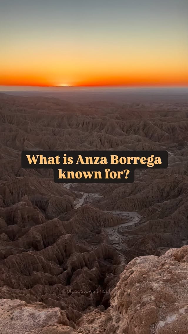 📍 Anza Borrega 👇
Anza Borrega
4.7 ⭐️⭐️⭐️⭐️⭐️ (3.9k)
Southern California
Vast desert horizons meet surreal beauty in Anza-Borrego, California’s largest state park and an internationally designated Dark Sky Park. Wander among wildflower blooms, hidden slot canyons, and star-filled skies that remind you how quiet, raw, and magnificent nature can be. A desert escape unlike anywhere else. ✨🌌
Featuring 🎥: TikTok austinjelinski
✨Like roadtrips? Discover California’s most breathtaking routes with our free guide to the Top 5 Scenic Drives. Comment or DM “Roadtrip” to receive your copy.
✨Follow @placestovisitincalifornia for curated inspiration on where to travel, stay, and call home along California’s coast and beyond.
.
.
Hashtags: #placestovisitincalifornia #California #anzaborrego #earth #anzaborregodesertstatepark #borregosprings #desertvibes #desertlife #nationalparks #overland #sky_sultans #sunsetcolors #theglobewanderer #nationalpark #darksky #milkyway #visitca #nationalparkgeek #onlyincalifornia #nationalparksusa #nightscaper #milkywayshooters #nightshooters #nightsky #space #starphotography #starrynight #stars #earthfocus #beautifulcalifornia 