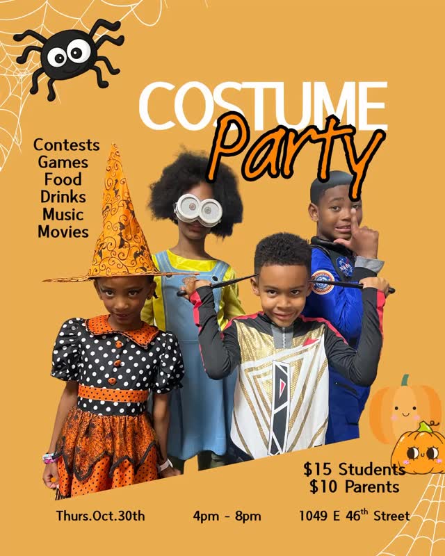 Happening this Thursday!
Put on your costumes and come have fun with us at our annual party!🕺🏾💃🏾🍕🍿🎬🍭