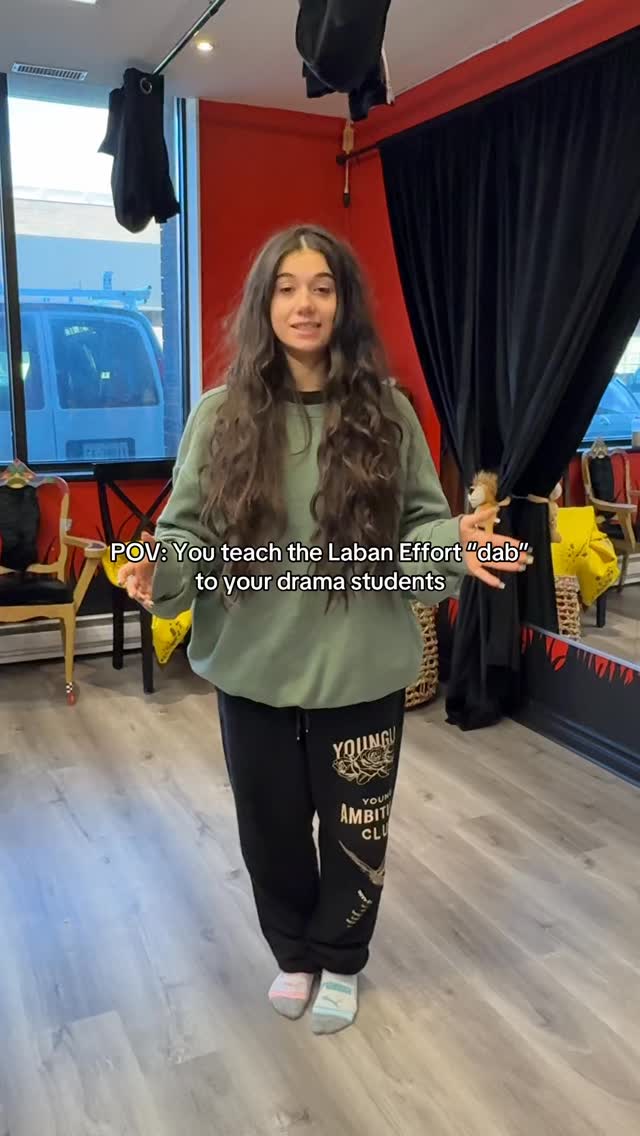 We’re using Laban Efforts at Nelvin Drama Academy to teach movement and range! Laban Efforts are what our advanced kids learn whereas our other classes focus on an easier and more digestible movement structure.
For example, what Laban Effort would you pair with the emotion of anger? 😡 Would it be punch or would you choose a more specific character choice like float? How do you make your choices more interesting and take risks on the stage? THATS what we teach at NDA ✨
#theatre #markhamkids #dramaforkids #markhamkidsprograms #stouffville #theatreschool #acting #funny #explore #laban #labanefforts #explore #reel #trendingreels