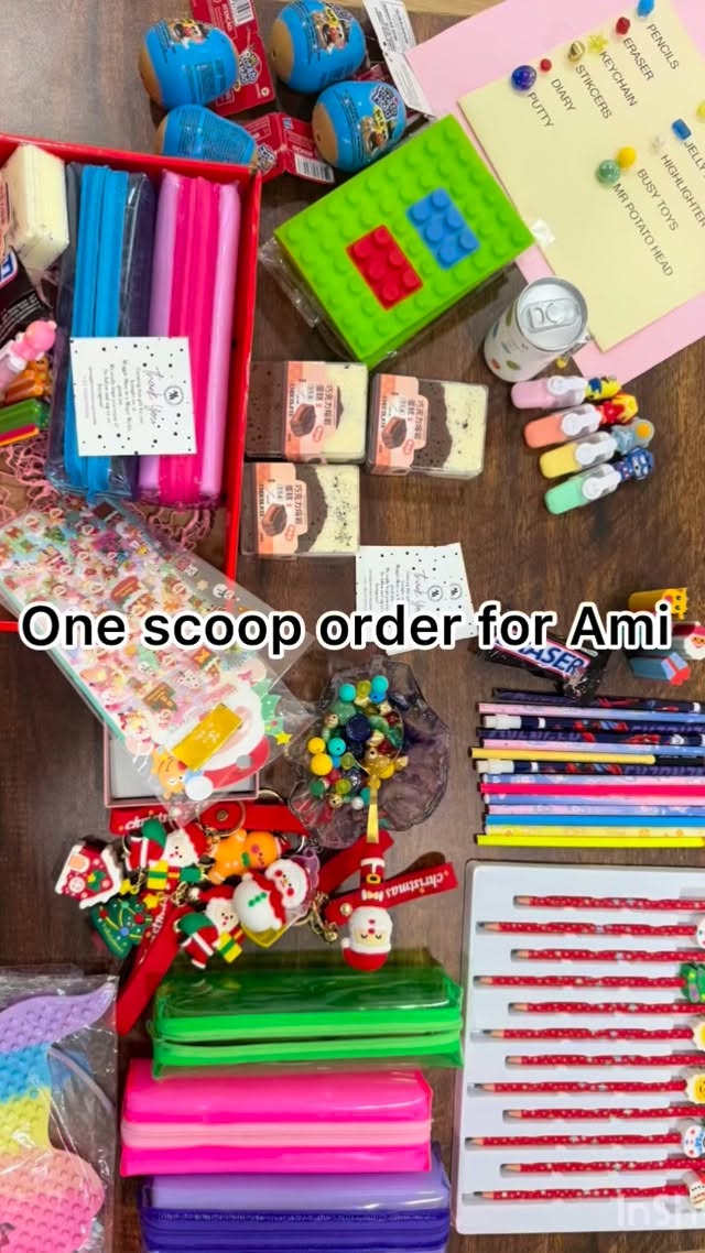 ✨ Muggle Mom’s Magical Scoop is LIVE! ✨
One scoop. Many beads. Endless surprises. 💛
Here’s how the magic works ⬇️
Each bead in your scoop matches one real item from our table — pencils, pouches, erasers, stickers, toys, slimes, keychains, and so many cute Christmas goodies! 🎄✨
Every bead = one gift added straight into your mystery box. 🎁
Order a box for yourself or for a friend. We will send you the packing video if you want one.
Yes we will keep adding more items when stock runs out.
BOOK IT FOR A RETUN GIFT STALL!!!!!
💛 Price: ₹650 per scoop+ delivery
(You can order multiple scoops)
💛 Packaging: Box / Bag / Potli (depending on items & availability)
Perfect for birthdays, return gifts, Christmas treats, or just a magical pick-me-up for your little one!
Ready to scoop your magic?
#MuggleMomsMagicalScoop #MysteryScoopIndia #FunForKids #UnboxingMagic