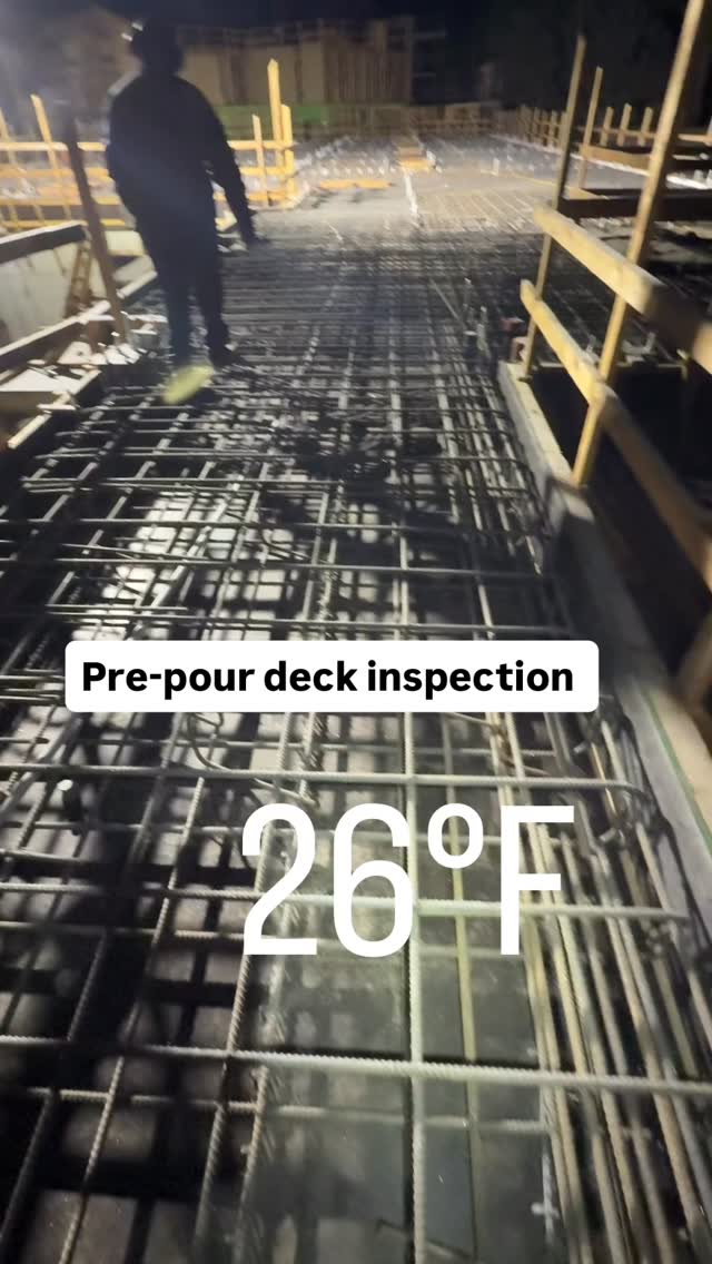 Final podium deck pour day — performing a pre-pour walkthrough with the foreman to confirm rebar, hold-downs, and embeds are in place and the deck is clean and ready for concrete. #TroupeInspections #BigBearCA #BigBearConstruction #BigBearBuilders #BigBearLake #SoCalConstruction #MountainCommercialBuilds #PrePourChecklist #RebarInspection #ConcreteReady #BuildingCompliance #ForemanWalkthrough #ConstructionDoneRight #SanBernardinoMountains