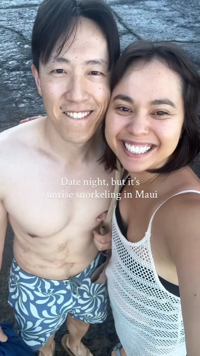 Only regret was not having an underwater camera 🥲 the turtles were one of the highlights of the trip! 🐢
But for real, we were planning to just go out to dinner on a little date night while we had family to watch our son. Last minute we decided to book a sunrise snorkeling experience instead and we were so glad we did!
Consider this your sign to switch it up every once in a while ☺️🤿🏝️💕