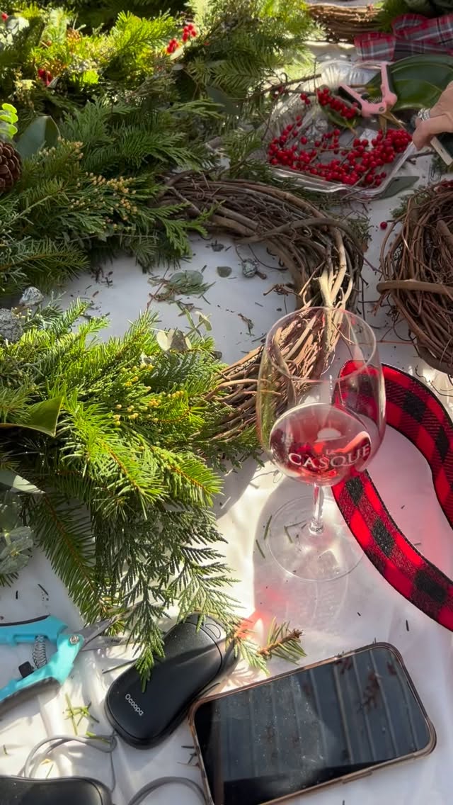 It’s time to deck the halls at our 6th Annual Holiday Wreath making workshops! What a wonderful way to spend the holidays with friends and family…..
We still have spots at the following locations
12/6 3pm @theflowerfarmgiftshop Loomis
12/7 4:30pm @fowlerranchca Lincoln
12/11 6:30pm @lucidwinery Sacramento
12/13 10am @theflowerfarmgiftshop
Find tickets at www.GatherStudioandEvents.com
If you subscribe to our newsletter, we had announced the release of workshops a couple weeks ago, and we already have several workshops sold out, so don’t delay in getting your tickets.
PRIVATE EVENTS: If you have a large group and want to book your own holiday wreath making event with 15 or more people, you can contact us at info@gatherstudioandevents.com for available dates.
