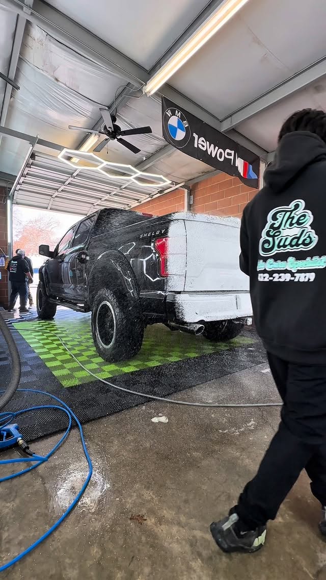 Anyone needs a polish?👀
.
We did a full detail with a one step polish on this sleek Shelby Truck. Client had minor imperfections in the paint they needed removed!✨
.
That being said, if your paint has any imperfections, swirls, or even scratches. We can help you with our paint correction services. 🤝
.
Message us today and let us help you with your auto care needs! 🧼