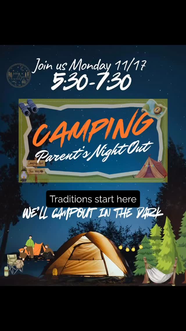 Thanks for those who joined us for our first ever Parents Night Out! 🏕️ We camped, read stories, stared at the stars & made up constellations, shared pizza and hot cocoa & had fun in the dark✨