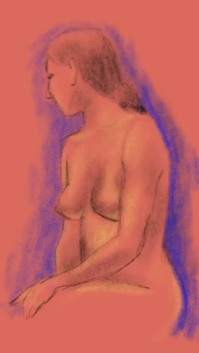 Lifedrawing on ipad procreate @livtoperform #lifedrawing #lifedrawingmodel #thenude #timelapsedrawing