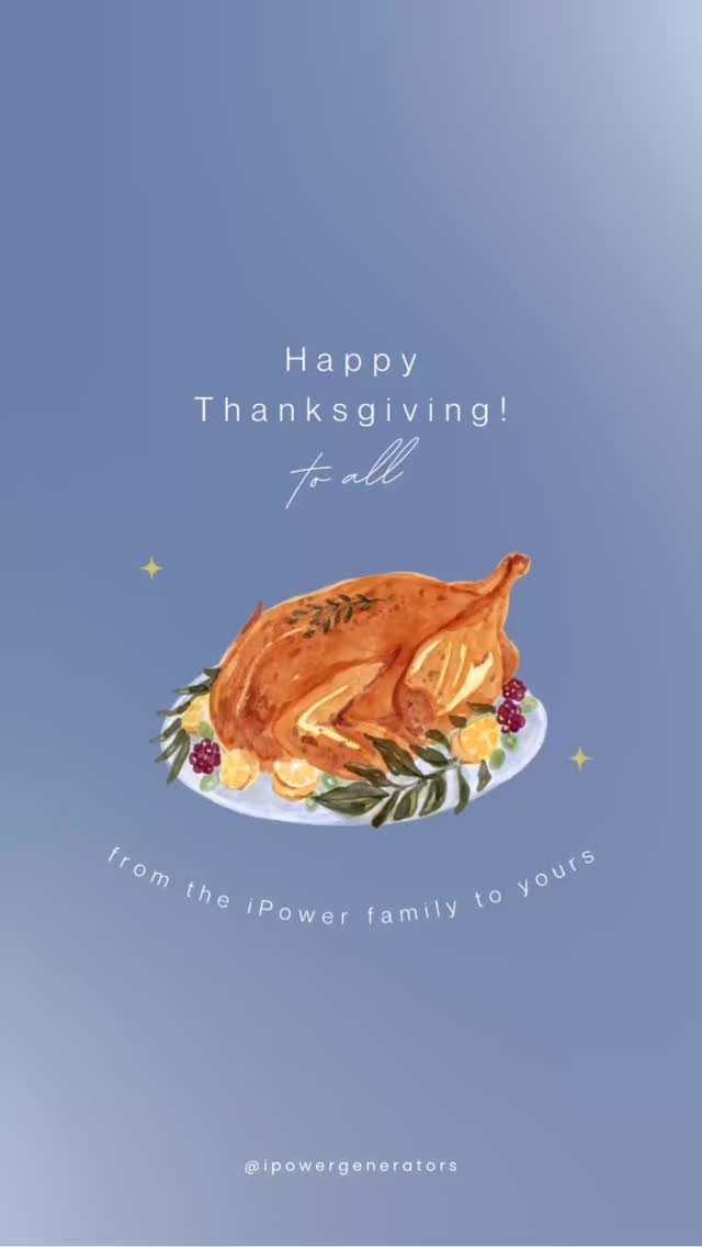 Happy Thanksgiving from the iPower family! 🦃
Wishing you warmth, good food, and a stress-free holiday — and of course, reliable power all season long.
Grateful for our customers, our community, and another year of keeping homes protected.
#iPowerGenerators #Thanksgiving2025 #HomeBackupPower #GeneratorService