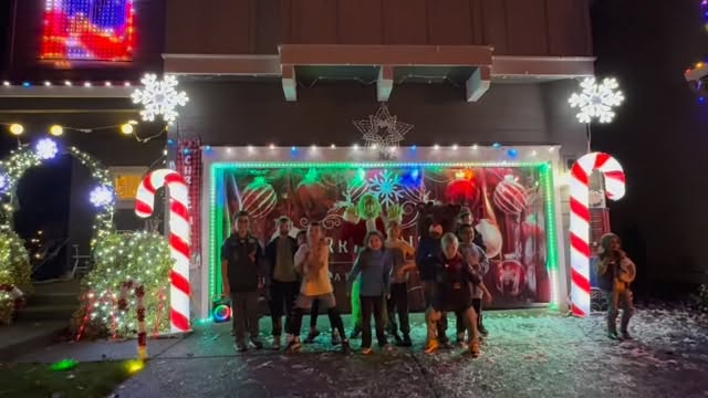 Last night the troop @ridgefieldpack310 got together for a walk through #CandyCaneLane! They sang Christmas songs and enjoyed hot cocoa and played in the βsnowβ!