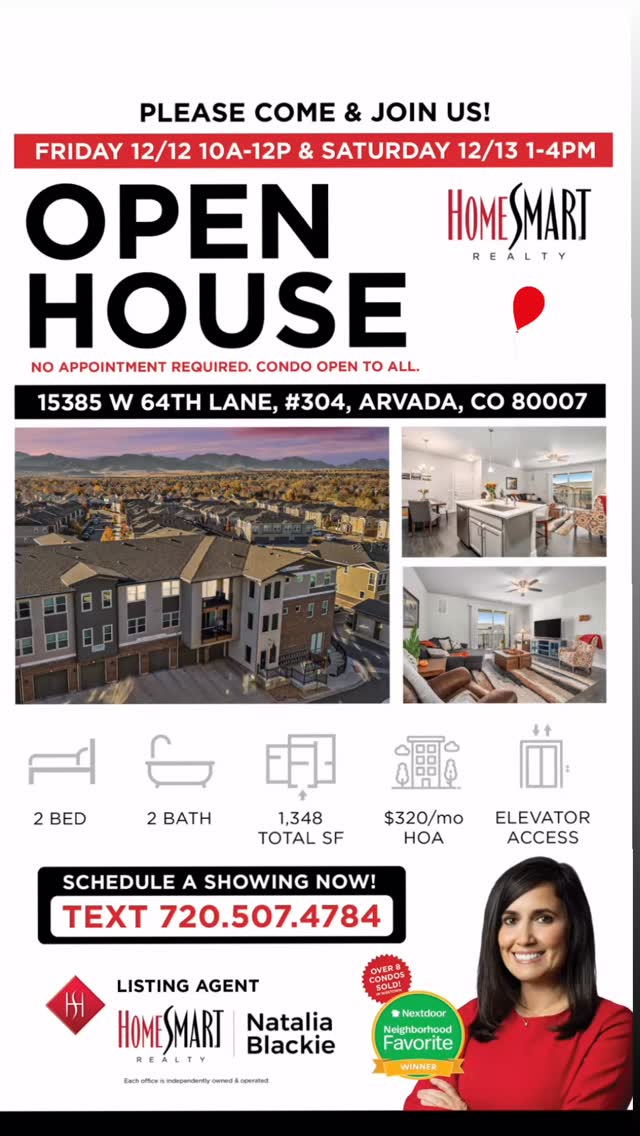 You won’t find modern finishes at this price point!
🚨 OPEN HOUSE IN #ARVADA
2 Bed, 2 Bath Condo with Elevator Access
LINK IN BIO for video walkthrough and photos
15385 W 64th Ln #304, Arvada, CO 80007
