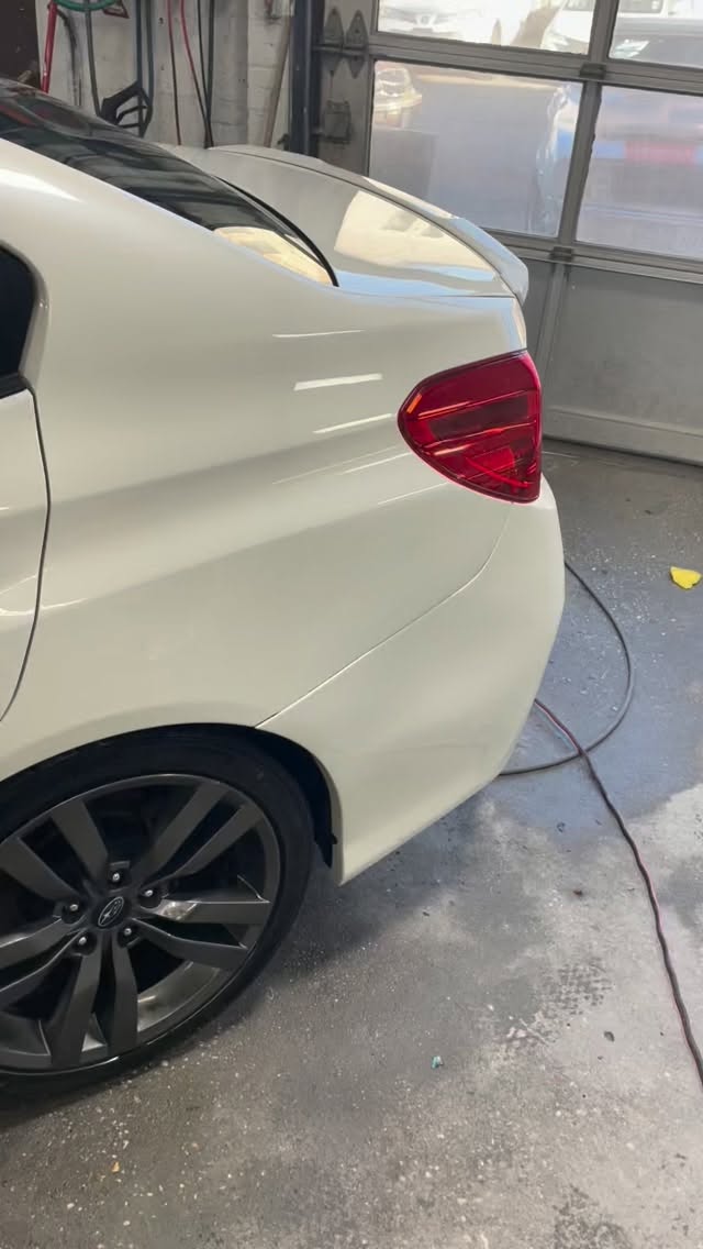 Refresh on 2017 Subaru WRX. Front and rear bumpers repaired slight dent on quarter panel and left rear door. Like “Magic” all gone. #magiccollisioncenter #detailing #queens #bodyshop #whitestone #whitestonequeens