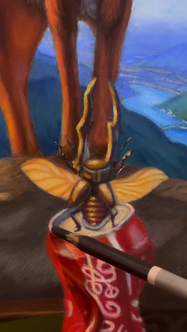 Greatness isn’t a matter of size, it’s a matter of vision. ✨
With this final painting of this year I wish you all a 2026 just like this “Stag Beetle”: may you look in the mirror and discover that you have the wings to fly higher than ever. 🦌🪽
Happy new year! 🥂☀️
Cervo Volante / Stag beatle
Pastel on paper
50x70 cm
#contemporaryart #pastelart #stagbeetles #deer #happyneyear