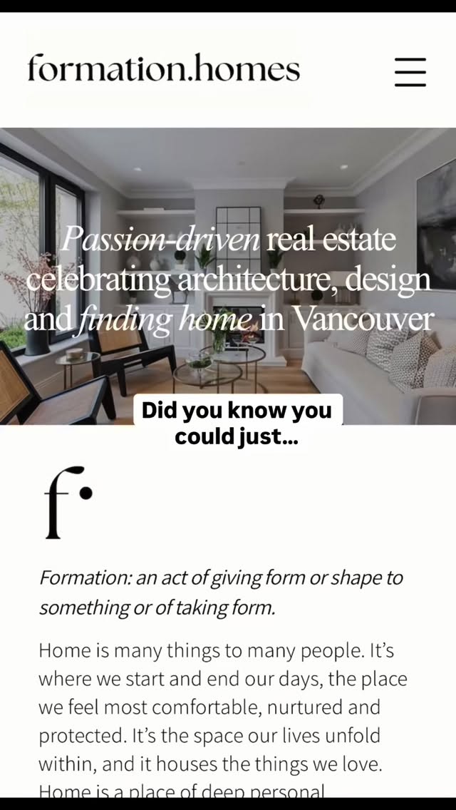 Did you know you could just book a coffee chat and we can go and see some homes together. No pressure, no commitments, just good conversation and a chance to see what’s out there. Go to: formation.homes #vancouverrealestate #firsttimehomebuyer #vancouverhomes