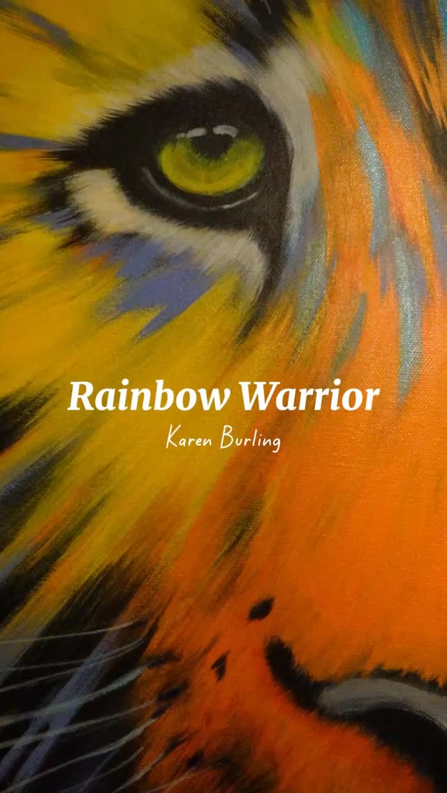 A powerful lion portrait by Karen, a globally selling wildlife and abstract artist based in Hampshire. Using bold acrylic colour and fluid movement, the artist captures the strength, energy and spirit of wildlife in its natural world.
Come and see Rainbow Warrior in the gallery for yourself!