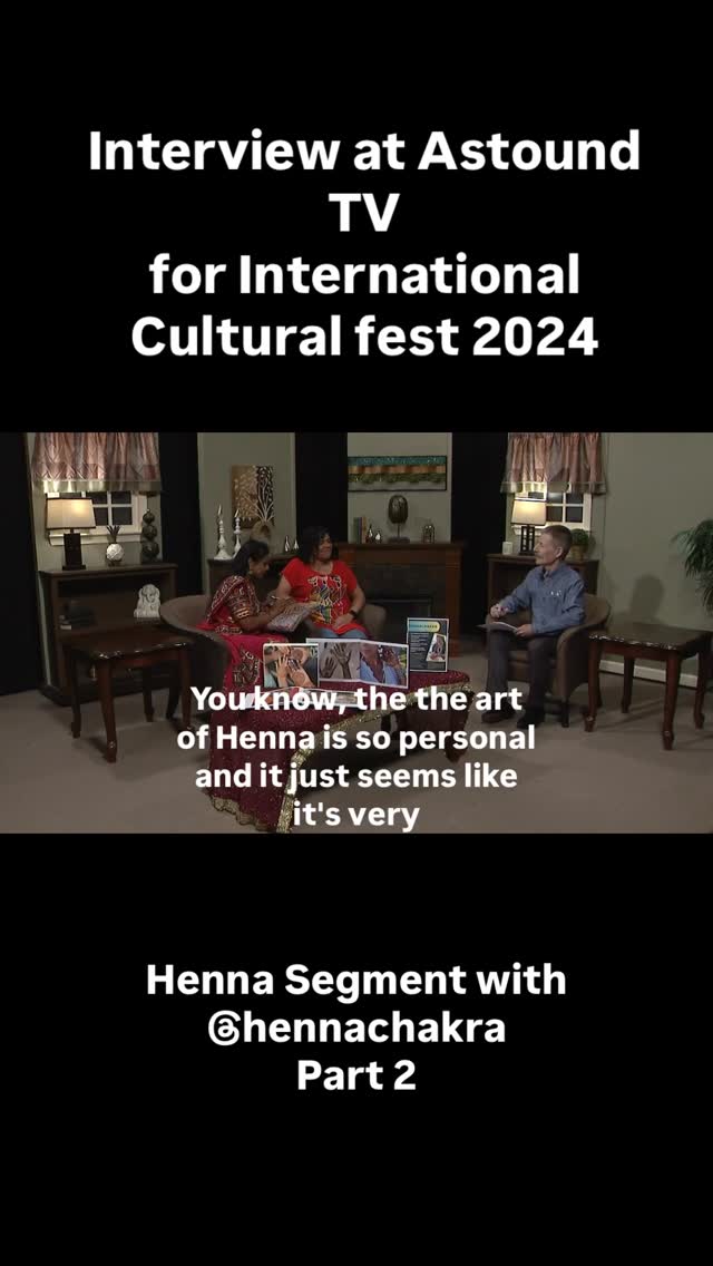 Part 2
🙏Grateful Moment from 2024 ✨
I had the honor of being interviewed by Dan Mowdy, Producer & Host of Community Spotlight on Astound!/ATVN. 🤍 @astoundbroadband
The segment highlighted the incredible work of Michelle Zattoni and her annual International Cultural Festival, a beautiful event celebrating the richness of global traditions right here in the Lehigh Valley. @zattonifdn @intlculturalfestival
🙏During the interview, I shared about the art of henna, its cultural significance, and my own journey with Henna Chakra—from creating meaningful designs to building community through art, workshops, and wellness.
💞🙏🧿I’m so grateful for the opportunity to shine a light on the traditions I cherish and the work I love doing. Thank you Dan, Michelle, and everyone who continues to support and uplift cultural artistry in our community.
🌿✨ Here’s to more connection, creativity, and culture in 2026 and beyond
#HennaChakra #CommunitySpotlight #hennaartist #hennaart grateful