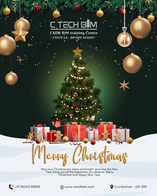 โจ Celebrate this season of joy with C TECH BIM!
May your Christmas be merry, bright, and filled with happiness.
Wishing everyone a successful and blessed New Year ahead ๐
๐
๐ CADD | BIM Training Centre
๐ Coimbatore
๐ www.ctechbim.com
๐ +91 96264 88808
#MerryChristmas #HappyChristmas #FestivalVibes #CTechBIM #CADDTraining BIMTraining Coimbatore Christmas2025 SeasonOfJoy
