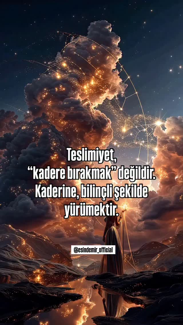 İlahi Nizam ve Kainat’a göre insan, kaderine bırakılmış pasif bir varlık değil, tekâmül yolunda aktif sorumluluk taşıyan bir ruhtur.
Bu nedenle “teslimiyet”, çoğu zaman zannedildiği gibi “beklemek” anlamına gelmez.
🕊 Pasif Teslimiyet
İlahi Nizam anlayışına göre:
“İrade, ruhun tekâmül aracıdır.”
Pasif teslimiyet;
• İradeyi kullanmaktan kaçınmak,
• “Kaderimde ne varsa o olur” diyerek çabayı bırakmak,
• Mevcut düzene sığınıp kişisel sorumluluğu askıya almak anlamına gelir.
Bu hâl, tekâmülü yavaşlatır.
Çünkü ruh, dünyaya deneyimlemek ve idrak ederek ilerlemek için gelir.
Sadıklar Tebliğleri’nde bu durum,
“atalet” ve “bekleyişte oyalanma” olarak ele alınır.
✨ Aktif Teslimiyet
İlahi Nizam ve Kâinat’ta teslimiyet, “İrade ile tevekkülün birlikte çalışmasıdır.”
Yani;
• Kaderin sabit değil, canlı bir alan olduğunu idrak etmektir.
(Seçimlerimiz, niyetimiz ve bilincimiz kaderin akışını şekillendirir.)
• İradesini inkâr etmeden, İlahi iradeyle hizalanmaktır.
• Eylemsizliği değil, bilinçli hareketi seçmektir.
(Ruhun çağrısını duyarak harekete geçmek; beklemeyi değil, “zamanlamayı” bilmektir.)
• Zorlukları ceza değil, yönlendirme olarak okuyabilmektir.
(Karşılaşılan her engelin kaderini düzeltmeye davet eden bir işaret olduğunu fark etmektir.)
• Yanılma ihtimalini reddetmeden yürümektir.
(Hata yapmayı kader dışı değil, tekâmülün içsel parçası olarak kabul etmektir.)
• Şikâyetle değil sorumlulukla dönüşmektir.
(“Bana oldu” bilincinden, “benden geçiyor” bilincine geçebilmektir.)
• Sonucu bırakırken, süreci sahiplenmektir.
(Neticeyi Yaradan’a teslim edip, idraki ve vicdanı geliştirecek eylemleri ortaya koymak, hayatta yeni anlayışlara yer açmaktır.)
Sevgi ve ışıkla 💛
Esin
(Dr. Bedri Ruhselman’a sonsuz sevgi ve saygıyla✨🙏)
#teslimiyet #ilahinizamvekainat #bedriruhselman