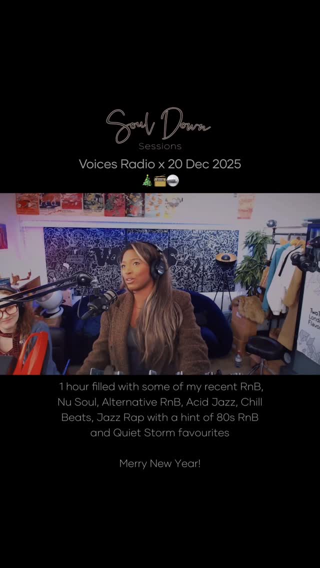 Love a good rambling. The subtitles canβt even catch up. But welcome if youβre new, this space is dedicated to Nu-Soul, all forms of R&B (from classic to alternative), as well as Jazz Beats & Jazzy Hip Hop. In reality, they have all evolved from the roots of Soul, Funk and Jazz, genres I truly adore.
In this clip Iβm touching on playing 80s R&B in the last half of the show to embrace the end of year spirit as itβs inherently celebratory, escapist and the unifying vibe that matches the festivities. Just a glimpse of unadulterated joy from me to you.
π»: aired: 20 Dec 2025, 11am (UK)
available on mixcloud & soundcloud via @voices_radio
#souldownsessions #nusoul #rnb #goodvibesonly #soulmusic