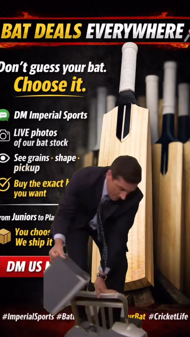 BAT DEALS EVERYWHERE
Don’t guess your bat.
Choose it. www.imperialsports.com.au
📲 DM Imperial Sports
📸 Get LIVE photos of our bat stock
👀 See grains • shape • pickup
✅ Buy the exact bat you want
From Juniors to Players Editions
📦 You choose it — we ship it
👉 DM US NOW
#ImperialSports #BatDeals #ChooseYourBat #CricketLife