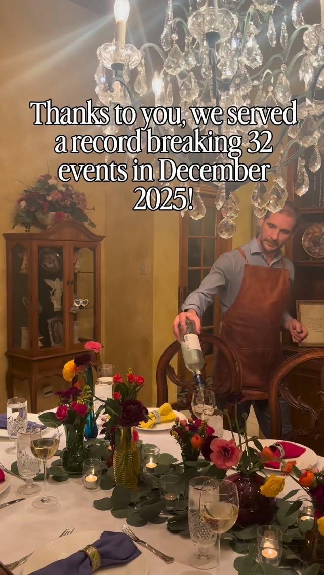 That’s more events than days in the month, and we couldn’t be more grateful to have reached this level of achievement, thanks to you, our amazing clients! ✨🇮🇹🎉 Raffaele and I love what we do, and are ready to serve above and beyond -all throughout 2026!
Thank you for supporting our dream of serving! ❤️
#italianfood #winepairing #travelingsommelier #pastamaking #dreamjob