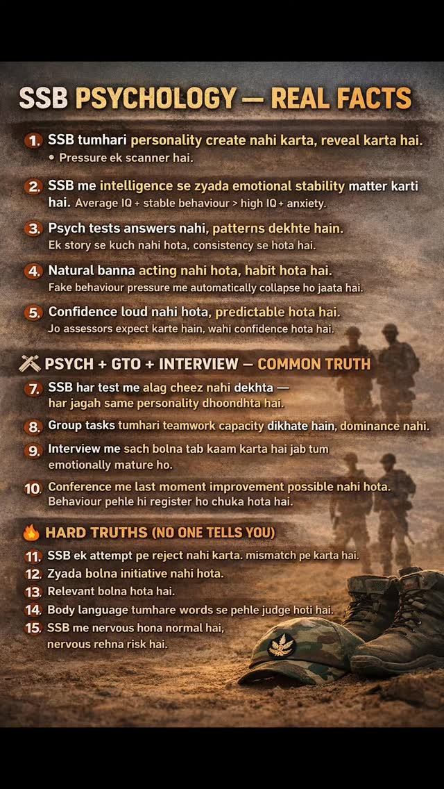 #SSB #SSBPsychology #DefenceAspirant #Army #SSBTruth DefenceReels JoinIndianArmy viral shorts