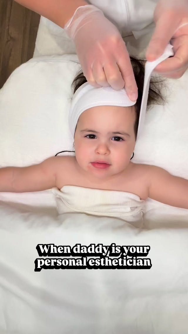 When daddy is your personal esthetician #babyfacial