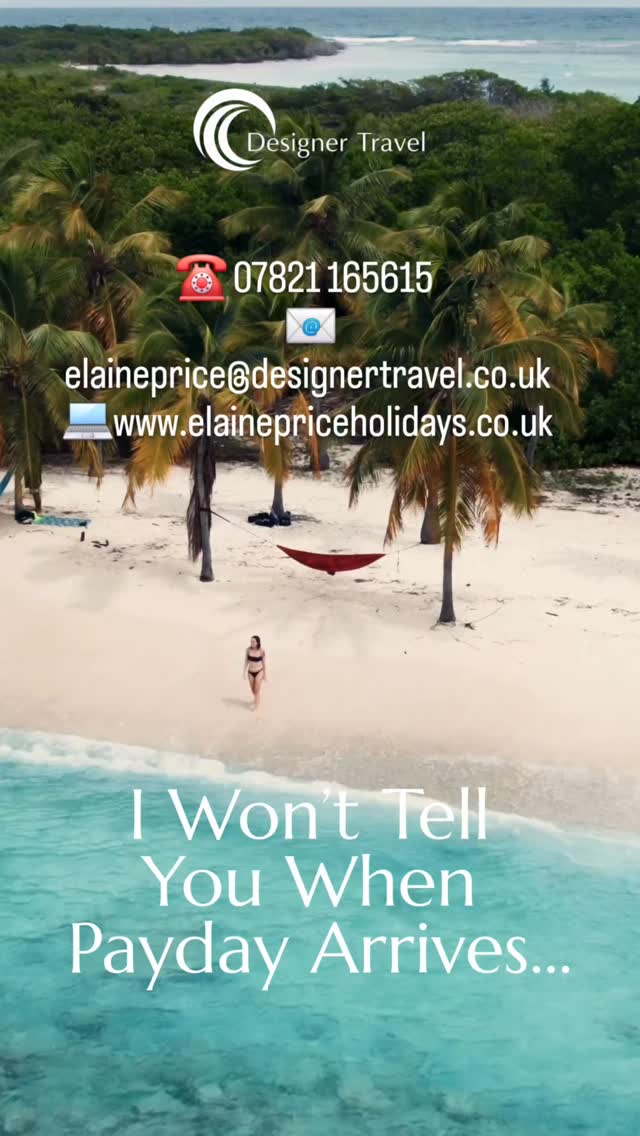 When payday arrives, the world opens its doors š
From sun-kissed beaches to vibrant city streets and hidden corners waiting to be explored, your next escape is ready to be discovered.
The Worldās Your Oyster - where will it take you?
Let's chat!
āļø 07821 165615
š§elaineprice@designertravel.co.uk
š»www.elainepriceholidays.co.uk