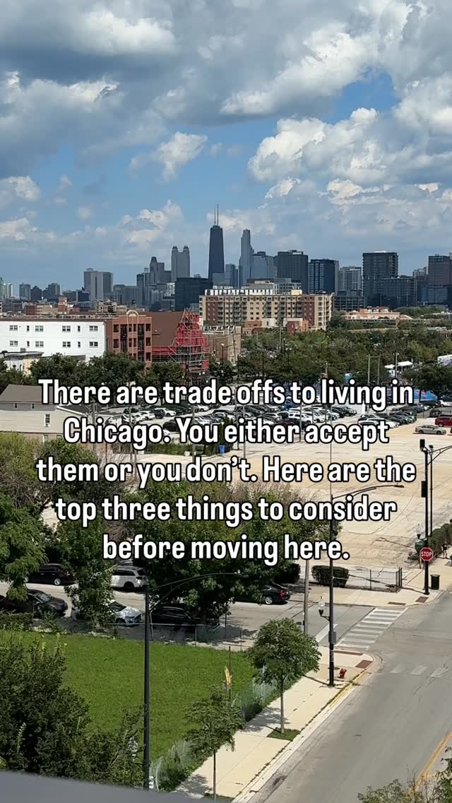 Chicago is not a best of both worlds city. It is a choose your hard city. And if you are thinking about moving here, these are the three things you need to be honest about.
First. The weather.
Winter is long. Sometimes dramatic. Occasionally disrespectful. You will shovel. You will question your choices in February. But if you stay, you get lakefront summers, fall that feels like a movie, and spring that makes you forgive everything.
Second. Space versus location.
You will likely give up square footage for walkability, character, and neighborhood life. Smaller closets. Fewer garages. More coffee shops, parks, restaurants, and actual community outside your front door.
Third. Taxes and cost of living.
Yes, they are real. No, they are not a secret. But what you get in return is access to culture, transit, food, neighborhoods with personality, and a city that actually feels alive year round.
Chicago rewards people who lean in.
If you are looking for easy, this might not be it.
If you are looking for rich, layered, interesting life, it absolutely is.
Want help figuring out which Chicago neighborhood fits your lifestyle and tolerance level?
Comment Guide and I’ll send you my neighborhood guide.
moving to Chicago | living in Chicago pros and cons | Chicago neighborhoods guide | best Chicago neighborhoods to live |
Chicago cost of living | Chicago real estate expert | relocating to Chicago | Chicago lifestyle neighborhoods