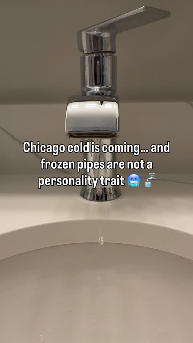 When temps drop into “why do I live here?” territory, your pipes need a little extra love.
Do this now, not after you’re Googling plumbers at 2am 👀
💧 Let faucets drip slightly, especially overnight
🔥 Keep your heat on, even if you’re out of town
🚪 Open cabinet doors under sinks so warm air can circulate
🧣 Insulate exposed pipes in basements, crawl spaces, and garages
🏠 Seal drafts near pipes along exterior walls
🚫 Disconnect outdoor hoses and shut off exterior valves if you have them
A burst pipe turns into a full blown disaster real fast. Water damage does not care that it’s January.
If you’re a homeowner, renter, or landlord in Chicago or the suburbs, this is one of those “boring but critical” winter to-dos.
Save this. Share it. And stay warm. ❄️🔥