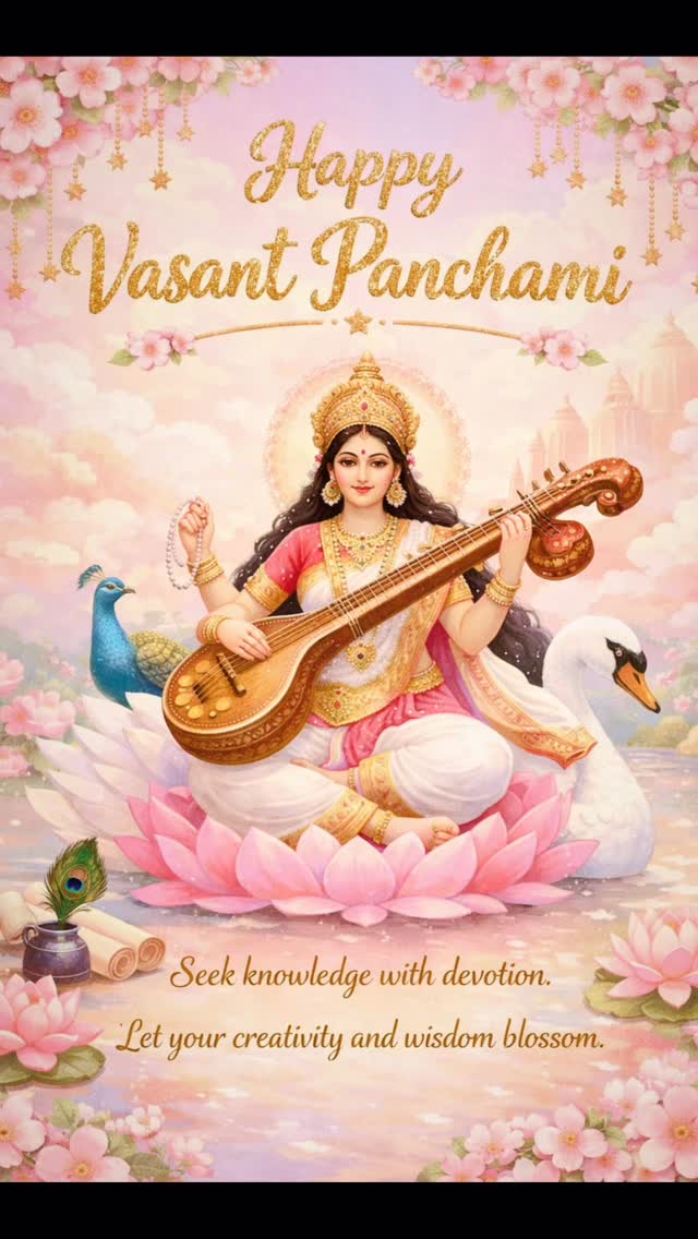 🌼✨ Vasant Panchami – A Day to Begin Anew ✨🌼
Today marks the arrival of spring and the blessings of Maa Saraswati 🤍📚
✨ What you can do today:
🌼 Start learning something new
🌼 Pray or meditate for clarity & wisdom
🌼 Place books, instruments, or tools of work before Maa Saraswati
🌼 Chant Saraswati mantra
🌼 Wear yellow to attract positivity & growth
🌼 Write your goals and intentions for the year
🌼 Feed birds or donate stationery/books
🌸 A perfect day to invite knowledge, creativity, and fresh beginnings into your life.
🕉️ Mantra:
ॐ ऐं महासरस्वत्यै नमः
Om Aem Mahasaraswatiyey Namah
May wisdom bloom within you, just like spring 🌼✨
#VasantPanchami #SaraswatiPuja #NewBeginnings #Wisdom #SpringEnergy #SpiritualLiving #PositiveVibes 🌸📿