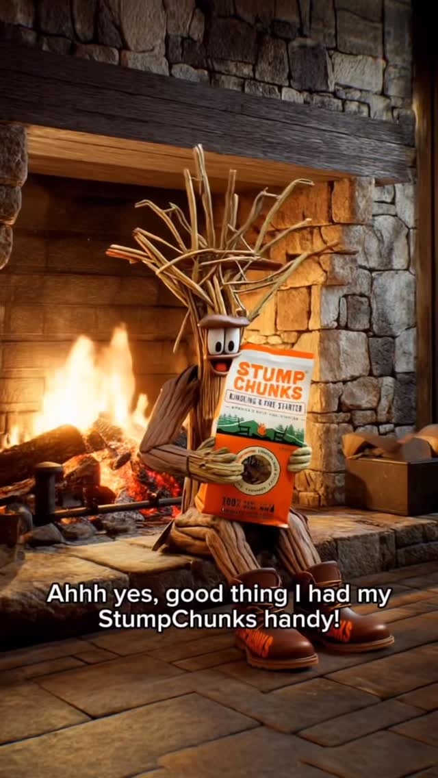 Light the fireplace with ease, with StumpChunks 🔥🤝
100% Natural, 1 Minute to Your Fire!
#fireplace #cozyfireplace #staywarm