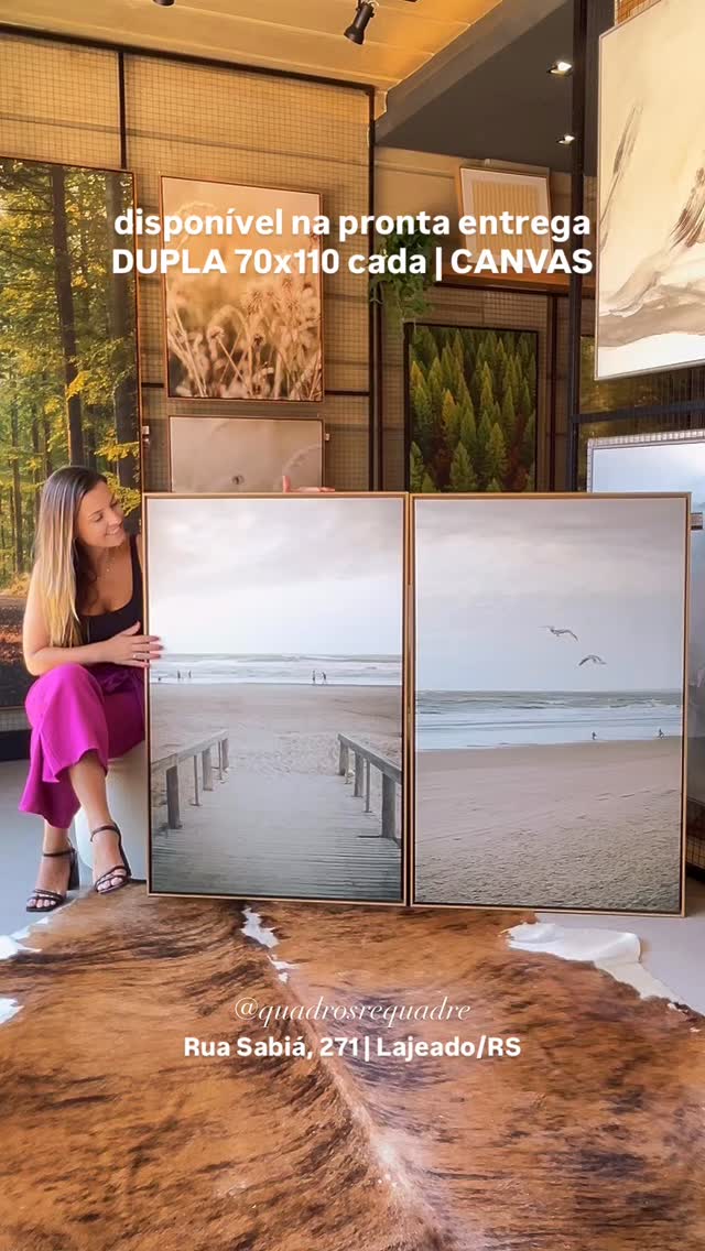 Novidades na nossa pronta entrega. Dupla 70x110 cada com moldura filete amadeirada. Dupla praiana leve e sóbria. 🌊✨