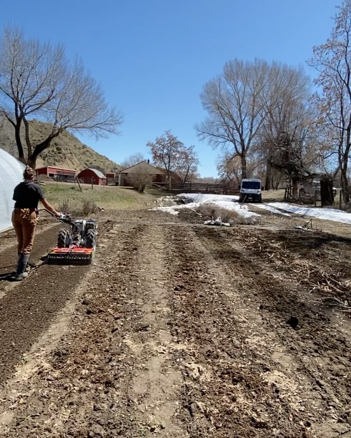 Kicking things off with the crew for our biggest summer on the farm yet 👨🏻🌾👩🏻🌾 We were spreading compost, broadforkin’, getting some time in on our new walk-behind tractor, even got some things planted! We’re maxing out our two acres of land this season, and growing a whole buncha food. But most importantly we’re growing something else too…👶🏻