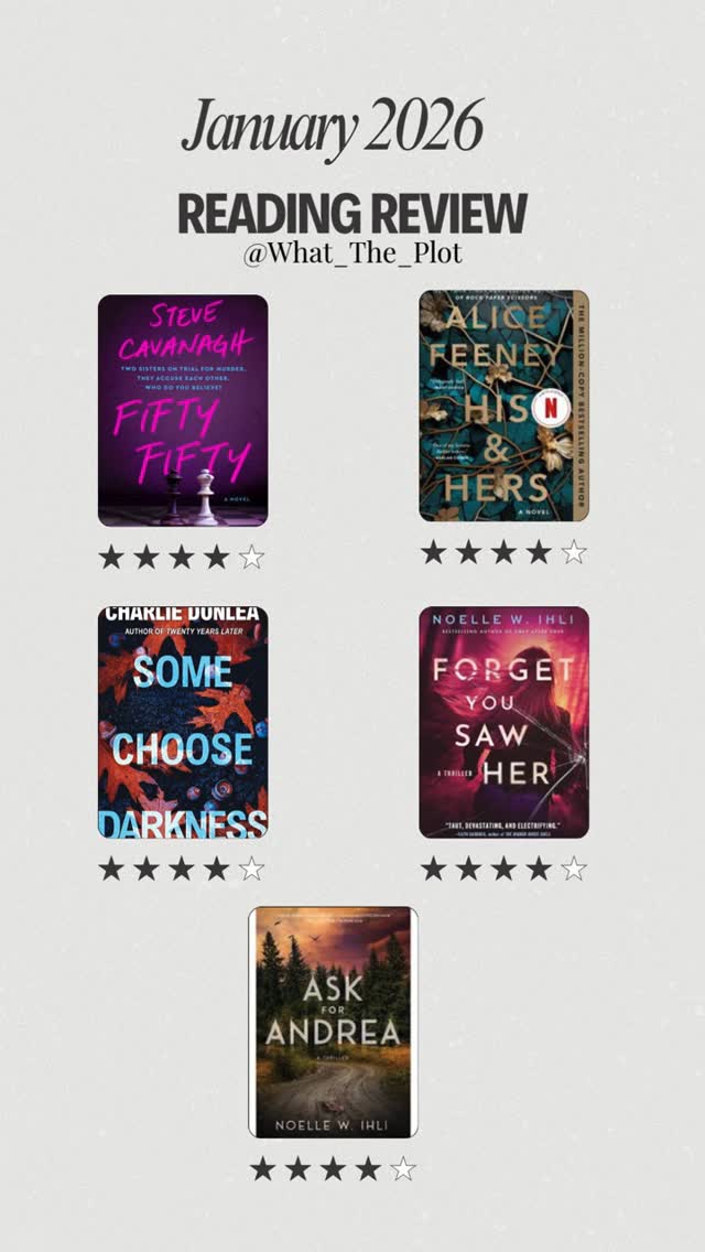 January Wrap-Up 📖
Top vibe: Ask for Andrea
Biggest surprise: His & Hers
Still thinking about: Forget You Saw Her
Now tell me yours: best book you read in January 👇
(And yes, I’m building my February TBR from your answers.)
#tbr #bookstagram #bookreviews #bookreccomendations