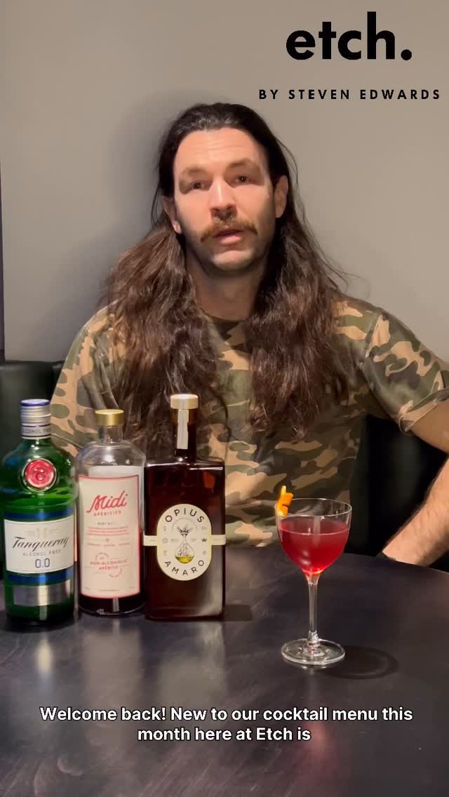 CHASTITY
A grown up AF twist on a Hanky Panky cocktail using Tanqueray 0% Gin, Midi Ruby Aperitif & Ppous Amaro 0%
On the menu @etchfood