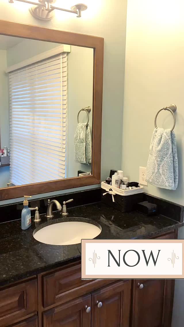 This flashback to one of our very first projects perfectly highlights the difference between matching and designing: the previous brown color “matched” the darker tones in the tile in this bathroom, but the color looked like 💩. When we talked with our client, she wanted the space to feel spa like, so we chose a color that harmonized with the tile and other finishes, brightened the space, and brought calm and nature into the room. With just a little paint and good design sense we completely transformed how these bathrooms felt! Now, these spaces are relaxing and inviting instead of dark and sad, and create the perfect space for her to unwind in a hot bubble bath after a long day working as a nurse.
#greenvilleinteriordesigner #paintcolorideas #bathroominspiration #spabathrooms #nowthenstudios