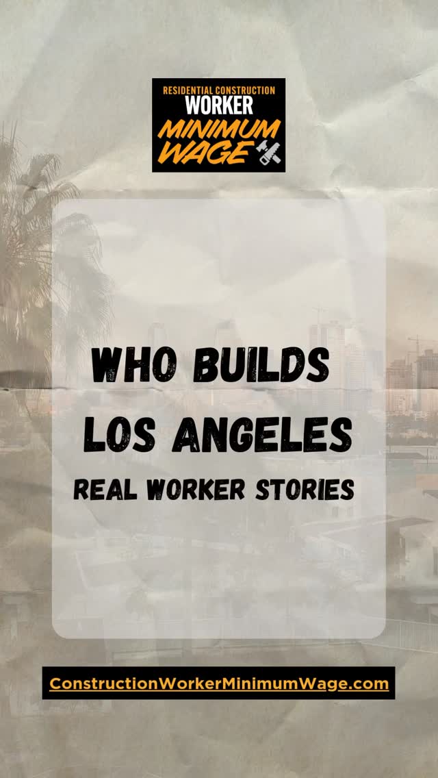 Listen to the challenges residential construction workers face, in their own words.
There is not a day that goes by without a worker being exploited. In Los Angeles, we can do something about it.
#AffordableHousing #ImmigrantsAreLA #WageTheft